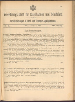 Verordnungs-Blatt für Eisenbahnen und Schiffahrt: Veröffentlichungen in Tarif- und Transport-Angelegenheiten 19080208 Seite: 1