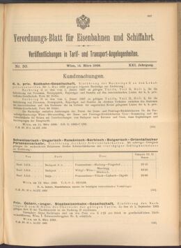 Verordnungs-Blatt für Eisenbahnen und Schiffahrt: Veröffentlichungen in Tarif- und Transport-Angelegenheiten 19080314 Seite: 1