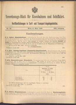 Verordnungs-Blatt für Eisenbahnen und Schiffahrt: Veröffentlichungen in Tarif- und Transport-Angelegenheiten