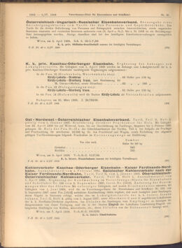 Verordnungs-Blatt für Eisenbahnen und Schiffahrt: Veröffentlichungen in Tarif- und Transport-Angelegenheiten 19080409 Seite: 2