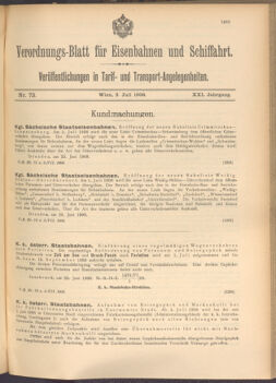 Verordnungs-Blatt für Eisenbahnen und Schiffahrt: Veröffentlichungen in Tarif- und Transport-Angelegenheiten 19080702 Seite: 1