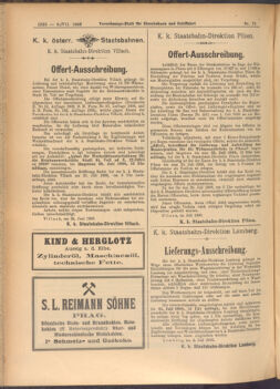 Verordnungs-Blatt für Eisenbahnen und Schiffahrt: Veröffentlichungen in Tarif- und Transport-Angelegenheiten 19080709 Seite: 10