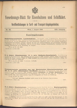 Verordnungs-Blatt für Eisenbahnen und Schiffahrt: Veröffentlichungen in Tarif- und Transport-Angelegenheiten 19080801 Seite: 1