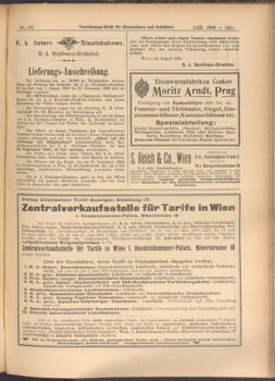 Verordnungs-Blatt für Eisenbahnen und Schiffahrt: Veröffentlichungen in Tarif- und Transport-Angelegenheiten 19080905 Seite: 11