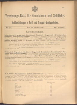 Verordnungs-Blatt für Eisenbahnen und Schiffahrt: Veröffentlichungen in Tarif- und Transport-Angelegenheiten 19081029 Seite: 1