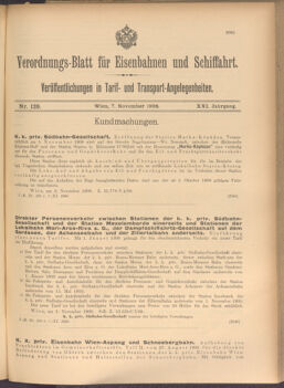 Verordnungs-Blatt für Eisenbahnen und Schiffahrt: Veröffentlichungen in Tarif- und Transport-Angelegenheiten 19081107 Seite: 1