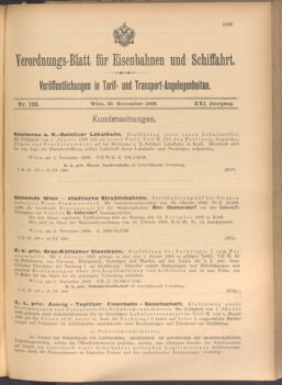 Verordnungs-Blatt für Eisenbahnen und Schiffahrt: Veröffentlichungen in Tarif- und Transport-Angelegenheiten 19081110 Seite: 1