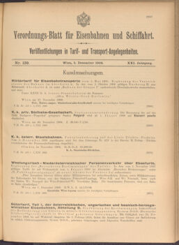 Verordnungs-Blatt für Eisenbahnen und Schiffahrt: Veröffentlichungen in Tarif- und Transport-Angelegenheiten 19081205 Seite: 1