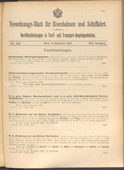 Verordnungs-Blatt für Eisenbahnen und Schiffahrt: Veröffentlichungen in Tarif- und Transport-Angelegenheiten 19081208 Seite: 1