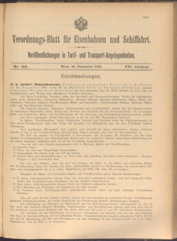 Verordnungs-Blatt für Eisenbahnen und Schiffahrt: Veröffentlichungen in Tarif- und Transport-Angelegenheiten 19081222 Seite: 1