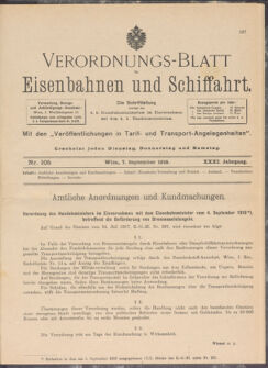 Verordnungs-Blatt für Eisenbahnen und Schiffahrt: Veröffentlichungen in Tarif- und Transport-Angelegenheiten