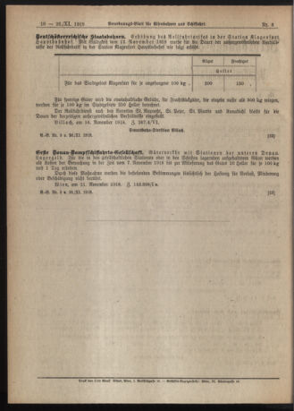 Verordnungs-Blatt für Eisenbahnen und Schiffahrt: Veröffentlichungen in Tarif- und Transport-Angelegenheiten 19181126 Seite: 4