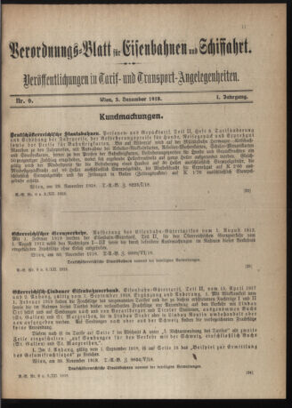 Verordnungs-Blatt für Eisenbahnen und Schiffahrt: Veröffentlichungen in Tarif- und Transport-Angelegenheiten 19181203 Seite: 3