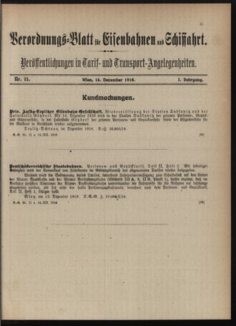 Verordnungs-Blatt für Eisenbahnen und Schiffahrt: Veröffentlichungen in Tarif- und Transport-Angelegenheiten 19181214 Seite: 3