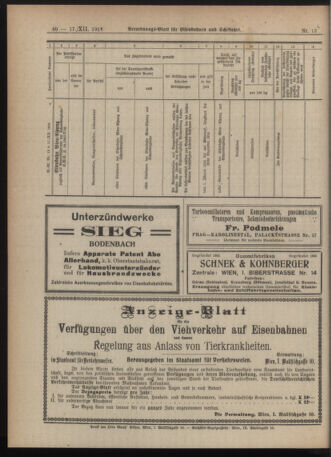 Verordnungs-Blatt für Eisenbahnen und Schiffahrt: Veröffentlichungen in Tarif- und Transport-Angelegenheiten 19181217 Seite: 16