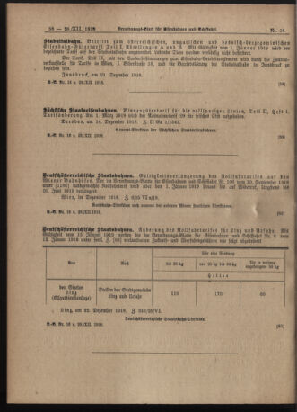 Verordnungs-Blatt für Eisenbahnen und Schiffahrt: Veröffentlichungen in Tarif- und Transport-Angelegenheiten 19181228 Seite: 6