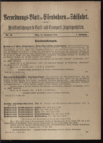 Verordnungs-Blatt für Eisenbahnen und Schiffahrt: Veröffentlichungen in Tarif- und Transport-Angelegenheiten 19181231 Seite: 3