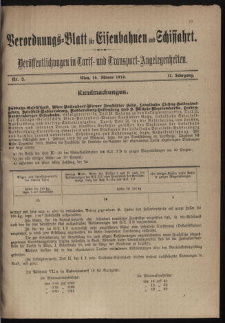 Verordnungs-Blatt für Eisenbahnen und Schiffahrt: Veröffentlichungen in Tarif- und Transport-Angelegenheiten 19190116 Seite: 3