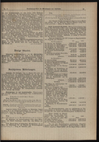 Verordnungs-Blatt für Eisenbahnen und Schiffahrt: Veröffentlichungen in Tarif- und Transport-Angelegenheiten 19190118 Seite: 19