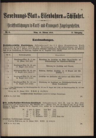 Verordnungs-Blatt für Eisenbahnen und Schiffahrt: Veröffentlichungen in Tarif- und Transport-Angelegenheiten 19190118 Seite: 3