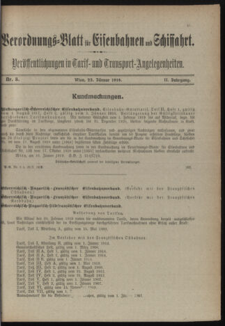 Verordnungs-Blatt für Eisenbahnen und Schiffahrt: Veröffentlichungen in Tarif- und Transport-Angelegenheiten 19190123 Seite: 3