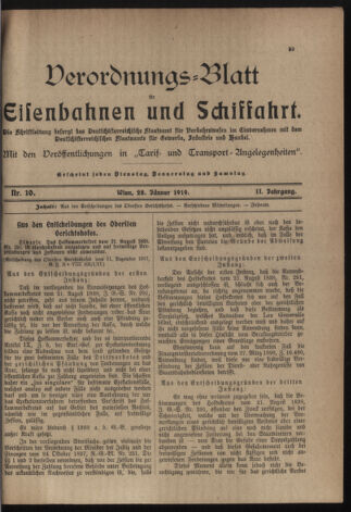 Verordnungs-Blatt für Eisenbahnen und Schiffahrt: Veröffentlichungen in Tarif- und Transport-Angelegenheiten 19190128 Seite: 1