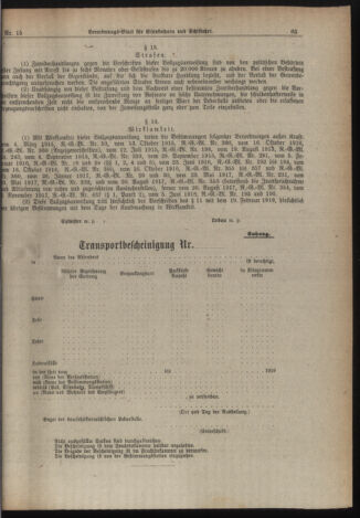 Verordnungs-Blatt für Eisenbahnen und Schiffahrt: Veröffentlichungen in Tarif- und Transport-Angelegenheiten 19190208 Seite: 13