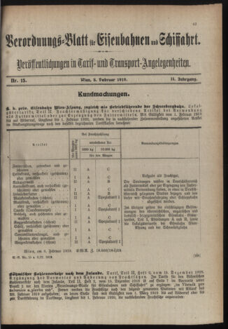 Verordnungs-Blatt für Eisenbahnen und Schiffahrt: Veröffentlichungen in Tarif- und Transport-Angelegenheiten 19190208 Seite: 9