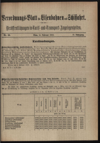 Verordnungs-Blatt für Eisenbahnen und Schiffahrt: Veröffentlichungen in Tarif- und Transport-Angelegenheiten 19190211 Seite: 3