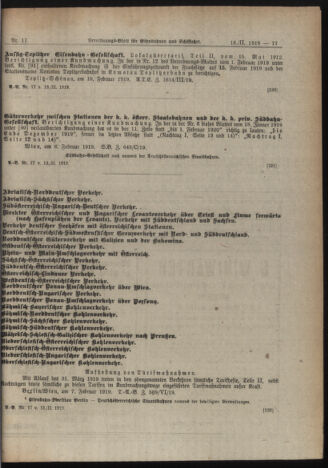 Verordnungs-Blatt für Eisenbahnen und Schiffahrt: Veröffentlichungen in Tarif- und Transport-Angelegenheiten 19190213 Seite: 5