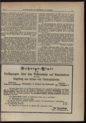 Verordnungs-Blatt für Eisenbahnen und Schiffahrt: Veröffentlichungen in Tarif- und Transport-Angelegenheiten 19190213 Seite: 7