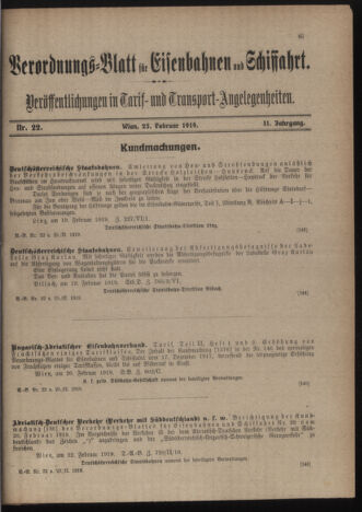 Verordnungs-Blatt für Eisenbahnen und Schiffahrt: Veröffentlichungen in Tarif- und Transport-Angelegenheiten 19190225 Seite: 3