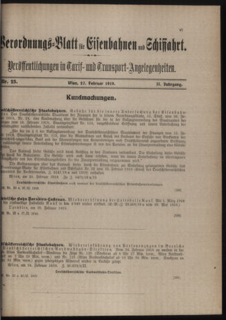 Verordnungs-Blatt für Eisenbahnen und Schiffahrt: Veröffentlichungen in Tarif- und Transport-Angelegenheiten 19190227 Seite: 3