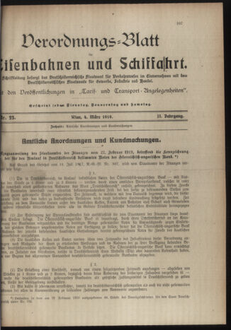 Verordnungs-Blatt für Eisenbahnen und Schiffahrt: Veröffentlichungen in Tarif- und Transport-Angelegenheiten 19190304 Seite: 1