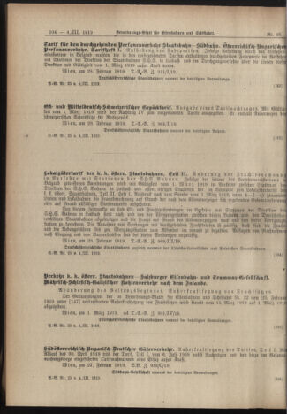 Verordnungs-Blatt für Eisenbahnen und Schiffahrt: Veröffentlichungen in Tarif- und Transport-Angelegenheiten 19190304 Seite: 4