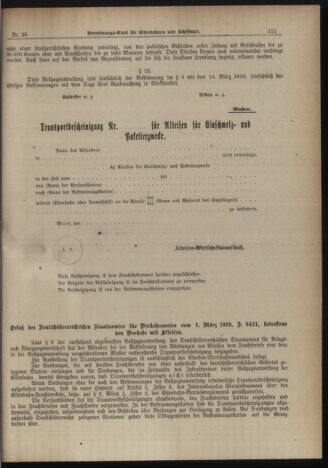 Verordnungs-Blatt für Eisenbahnen und Schiffahrt: Veröffentlichungen in Tarif- und Transport-Angelegenheiten 19190304 Seite: 7