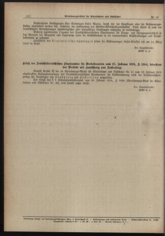 Verordnungs-Blatt für Eisenbahnen und Schiffahrt: Veröffentlichungen in Tarif- und Transport-Angelegenheiten 19190304 Seite: 8