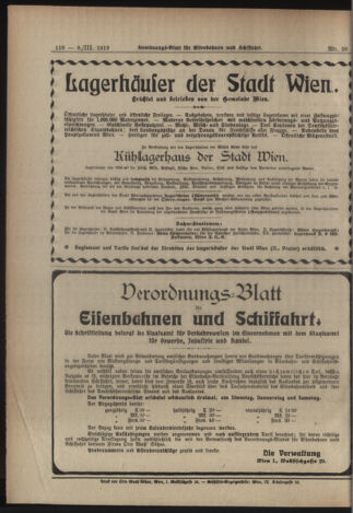 Verordnungs-Blatt für Eisenbahnen und Schiffahrt: Veröffentlichungen in Tarif- und Transport-Angelegenheiten 19190306 Seite: 6