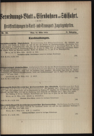 Verordnungs-Blatt für Eisenbahnen und Schiffahrt: Veröffentlichungen in Tarif- und Transport-Angelegenheiten 19190315 Seite: 3