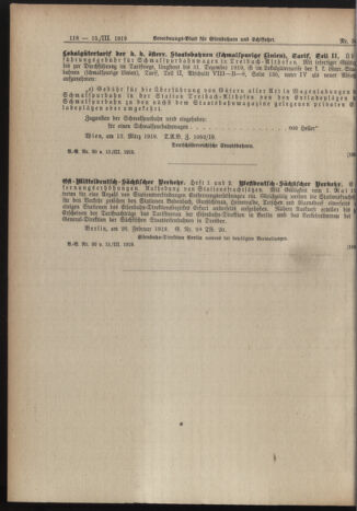 Verordnungs-Blatt für Eisenbahnen und Schiffahrt: Veröffentlichungen in Tarif- und Transport-Angelegenheiten 19190315 Seite: 4