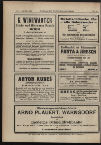 Verordnungs-Blatt für Eisenbahnen und Schiffahrt: Veröffentlichungen in Tarif- und Transport-Angelegenheiten 19190315 Seite: 6