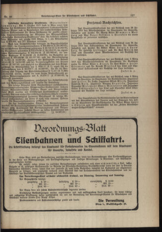 Verordnungs-Blatt für Eisenbahnen und Schiffahrt: Veröffentlichungen in Tarif- und Transport-Angelegenheiten 19190315 Seite: 7