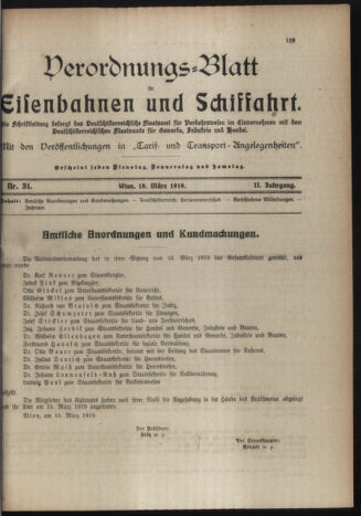 Verordnungs-Blatt für Eisenbahnen und Schiffahrt: Veröffentlichungen in Tarif- und Transport-Angelegenheiten