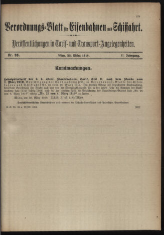 Verordnungs-Blatt für Eisenbahnen und Schiffahrt: Veröffentlichungen in Tarif- und Transport-Angelegenheiten 19190322 Seite: 3