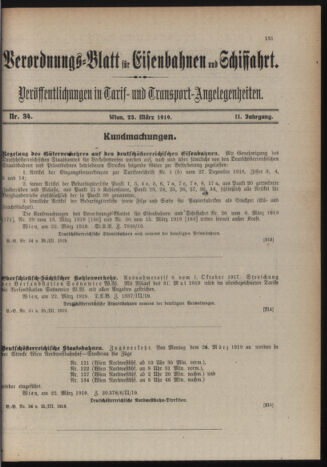 Verordnungs-Blatt für Eisenbahnen und Schiffahrt: Veröffentlichungen in Tarif- und Transport-Angelegenheiten 19190325 Seite: 3