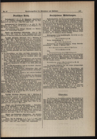 Verordnungs-Blatt für Eisenbahnen und Schiffahrt: Veröffentlichungen in Tarif- und Transport-Angelegenheiten 19190401 Seite: 5