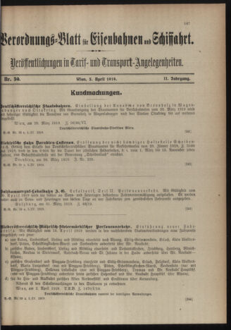 Verordnungs-Blatt für Eisenbahnen und Schiffahrt: Veröffentlichungen in Tarif- und Transport-Angelegenheiten 19190405 Seite: 3