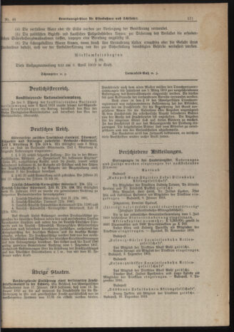 Verordnungs-Blatt für Eisenbahnen und Schiffahrt: Veröffentlichungen in Tarif- und Transport-Angelegenheiten 19190408 Seite: 7