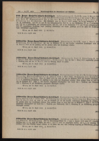 Verordnungs-Blatt für Eisenbahnen und Schiffahrt: Veröffentlichungen in Tarif- und Transport-Angelegenheiten 19190410 Seite: 4