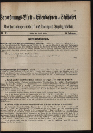 Verordnungs-Blatt für Eisenbahnen und Schiffahrt: Veröffentlichungen in Tarif- und Transport-Angelegenheiten 19190412 Seite: 3